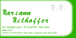 mariann milhoffer business card